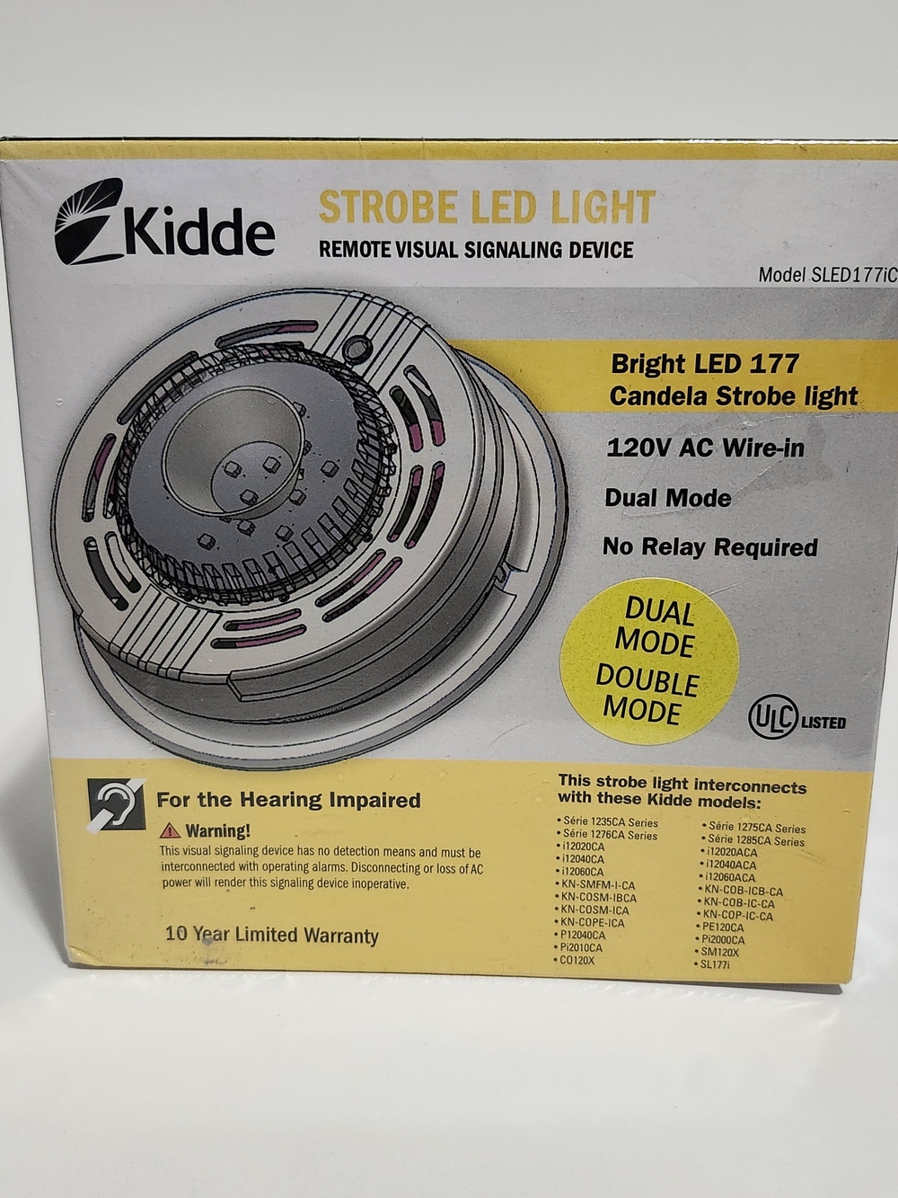 Kidde Strobe LED Light Remote Signaling Device SLED177iCA NEW